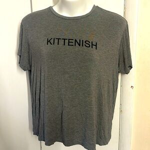 Kittenish Grey Tee With Black Letters Size XL